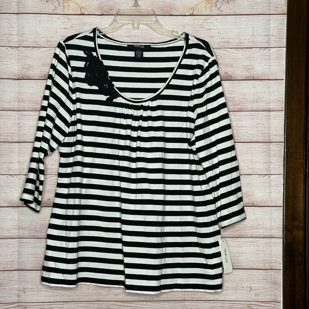 B&W Stripe Style&Co top